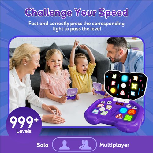 Handheld Games for Kids Ages 4-8,Light Up Electronic Fast Press Game,Puzzle Sensory Toys for Kids 8-12,Fidget Games Travel Toys for Boys Girls Birthday Gifts for 6 7 8 9 10 11 12 Years Old Kids Teens