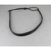 Fashion Accessories Now Black chain link pattern jelly skinny narrow headband soft stretch hair grip teeth 3/8 inch wide circle link