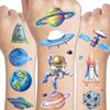 CHARLENT Glitter Galaxy Temporary Tattoos for Kids - 12 Sheets Glitter Outer Space Tattoos for Boys Girls Birthday Party Favors Goodie Bag Fillers
