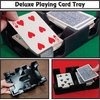 Deluxe Playing Card Tray or Caddy for Card Games Like Canasta, Rummy, UNO and More - Cardian Brand cardholder/Caddy with Felted Bottom - Non-Swivel - Made in USA (Black)