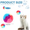 KALIONE 30 Pcs Soft Plush Cat Ball 1.2-inch Rainbow Cat Toy Balls Fuzzy Kitty Balls Kitten Puff Balls Colorful Cat Pom Pom Balls for Cat Kitten Pet Playing Exercising