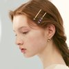 COORWEEL 2 PCS Glitter Geometric Bangs Hair Clips for Women Daily Elegant Crystal Hair Accessories