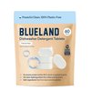 BLUELAND 100% Plastic-Free Dishwasher Detergent Tablets, 60 Count, Free & Clear, Eco-Friendly Dishwashing Pods, Natural, Sustainable