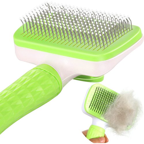 Garstor Dog Brush, Cat Brush, Dog Brush for Shedding, Self Cleaning Pet Brush for Grooming Long Short Haired Dog Cats, Cat Brushes for Indoor Cats, for Dog Cat Rabbit Remove Loose Fur and Undercoat