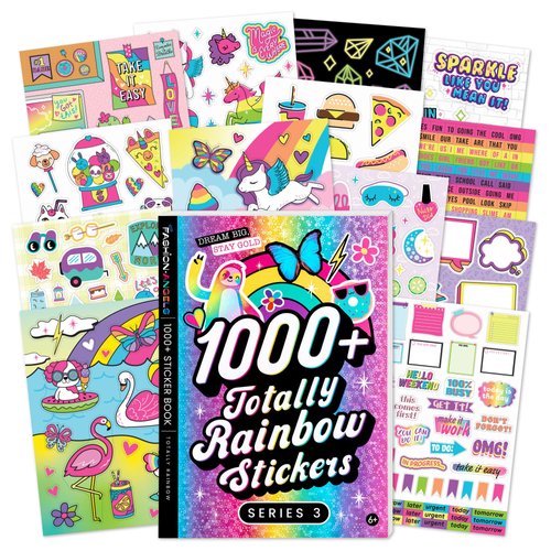 Fashion Angels 1,000+ Totally Rainbow Sticker Book, Includes Fun & Colorful Craft Stickers, Ideal for Accessorizing Kids & Teens Notebooks, Journals & More