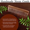 THE Unltd India finest Neem wood Handmade Comb For Detangling Long, Thick and Wavy Hair, Wide Tooth Structure for Gentle Grooming Anti Static, Organic Hair Comb for Men, Women and Kids (Wide Teeth)