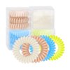 Spiral Hair Ties, waterproof No Crease Coil Hair Ties, Phone Cord Hair Ties for Thick Hair, for women Ponytail Holder Elastics (FQ-07)