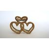 Generic Faux bamboo wood medium/small hearts metal hair claw clip barrette