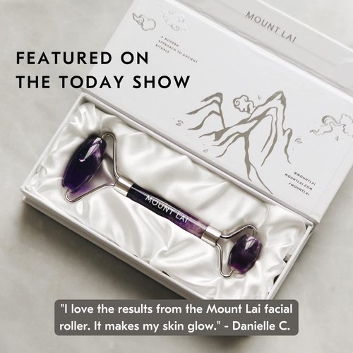 Mount Lai - The De-Puffing Amethyst Facial Roller Massager | A Daily Ritual, an Act of Self Care | Facial Massage to De-Puff, Soothe and Calm Irritate and Sensitive Skin
