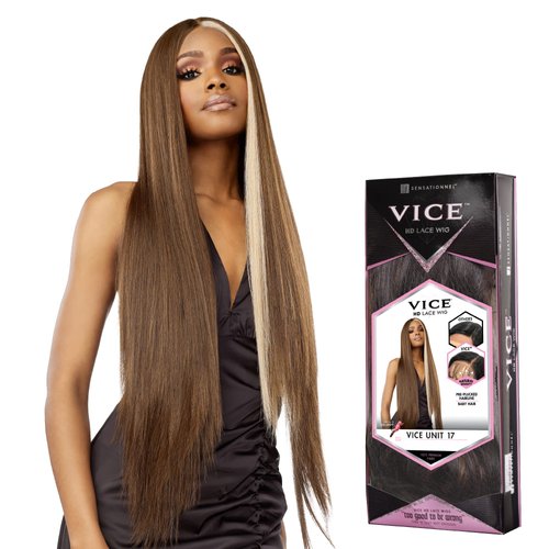 Sensationnel Vice Lace Front Wigs - Vice Unit 17 5 inch Deep part synthetic wig preplucked hairline– VICE Unit 17 (TD/HOTPINK)