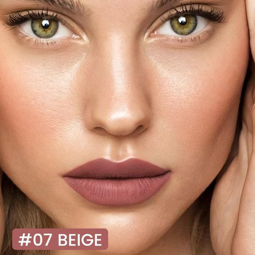 Kaely Beige Matte Lip Tint Stain Marker Pen,2in1 Liquid Lipstick & Lip Liner Pencil,Long Lasting Waterproof 24 Hour Lip gloss for Women,tinta para labios labiales mate 24 horas originales,07