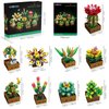 CUBIMANA 9 Succulents Plants Building Set, 951 PCS Flowers Botanical Collection Bonsai Artificial Plant Set Building Blocks Toy for Home House Decor Birthday Housewarming Gift for Adults Women Kids 8+