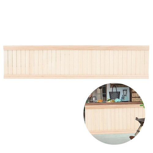 DELORIGIN Miniature Dollhouse Accessories, Wainscot Interior Paneling Doll House Wooden Wainscoting Wooden Dollhouse Trims for Miniature Houses Small Buildings 6.7x3.3inch