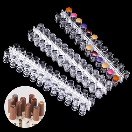 Tbestmax 720 Pcs Nail Polish Swatch Dots Round False Nail Display Tips Transparent Nail Art Color...