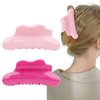 CURASA Medium Hair Clips For Women Girls Pink Rose Tortoise Claw Clips For Thick Thin 2 PCS Cloud Design French Hair Accessories Cute Nonslip Decorative Hair Barrettes Set