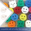 Storage Theory Suction Cup Sponge Holder - White Bathroom and Kitchen Sink Organizer for Smiley Face Sponges - No Sponges Included - 1 Pack