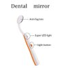 Ceonam 2 Pcs Dental Mirror with Light Tool LED Lighted Teeth Inspection Mirror Anti Fog Curve Angle Dentist Oral Care Tool
