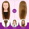 28" Mannequin Head Human Hair, Mannequin Head with 60% Real Hair,Cosmetology Mannequin Doll Head for Hair Styling,Training Practice Braiding Manikin Head with Table Clamp,Hair Styling Set #27