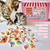 COOLORCAT Paint Pre-Drawn Canvas Cute Decoden 60+ Charms Craft Kit, 24 Acrylic Markers DlY Art Supplies Arts and Crafts for Kids Ages 6-12 Toys Girls Boys Birthday Gift (Kitty Bakery)