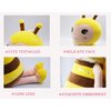 BABOLI Emotional Support Bee Stuffed Animal with Smile Face and Yellow Wings Soft Plush Fuzzy Bumblebee Toy Pillow Pretty Sweet Gifts for Honey Kids or Stuff Collection 12 Inches