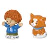 F-Price Toy Figure Pack ~ Story Starter Figure Set - HBW72 ~ Curly Red Hair Kid and Orange Cat Figures, Blue, Orange, Green