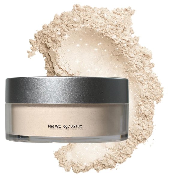 Oil Control Loose Powder, Translucent Setting Powder, Long-Lasting Shimmer, Lightweight Face Powder for Women, Polvo Traslúcido Maquillaje (01#, 1pc)