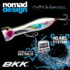 Nomad Design Chug Norris Popper - Offshore Saltwater Fishing Lure with Hydrodynamic Design, 3.75" Floating, BKK 4X Trebles Hook, 3/4oz - Calypso