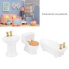 SUNGOOYUE 1/24 Dollhouse Bathroom Set, Mini High Simulation Ceramic Bathtub Toilet Sink Kit for DIY Dollhouse Accessory(#1)