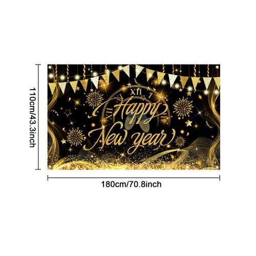 Mocsicka Happy New Year Backdrop Banner New Year 2025 Party Decorations Banner New Year Eve Banner New Years Party Supplies for Photography (Happy New Year, 70.8x43.3 inch)