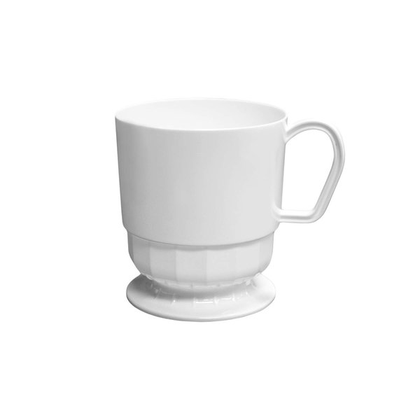 Party Essentials 8-Ounce Hard Plastic Coffee Cup/Tea Mug with Handle, 20-Count, Deluxe White