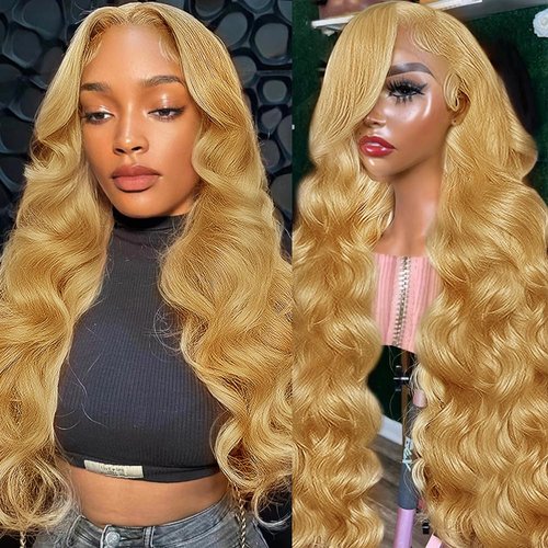 Honey Blonde HD Lace Front Wig Human Hair Pre Plucked 13x4 Body Wave Blonde Lace Front Wigs Human Hair With Baby Hair 180% Density Honey Blonde Wig Human Hair Colored Lace Frontal Wigs 20 Inch
