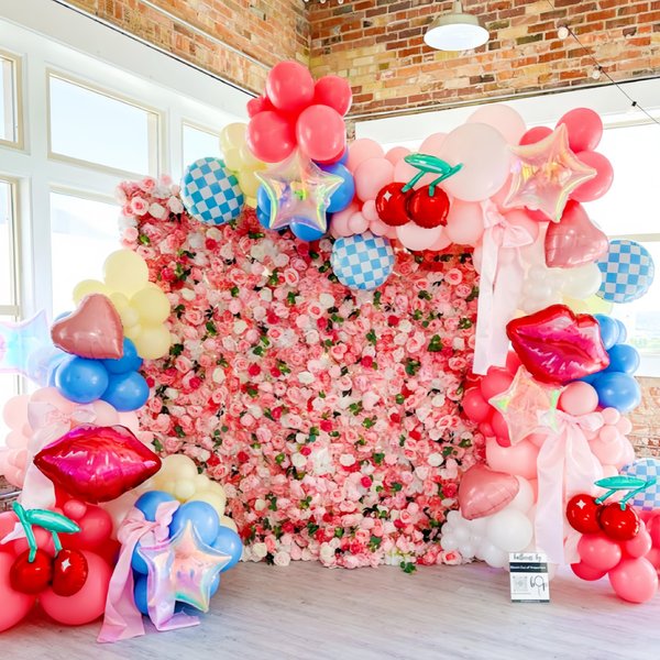 Cherry Balloons 21Pcs Cherry Theme Birthday Decor for Girls/Berry Cherry Cake Toppers for Fruit Girls/Red Latex Balloon Arch Kit Cherry/Summer Fruit Foil Balloons/Birthday Cherry Printed Balloons