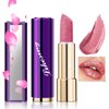 Likesing Glitter Lipstick With Mirror, Purple Tinted Lip Balm Hydrating Lip Moisturizing Chapstick with Vitamin E Nourishing For Cracked & Dry, Bold Glimmer Glow Lip Stick Gifts for Women Girls