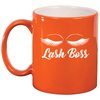 Daylor Lash Boss Makeup Lash Extension Artist Ceramic Coffee Mug Tea Cup Gift (11oz Orange)