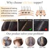 SEGO Hair Toppers for Women Real Human Hair With Bangs 7 * 13CM Silk Base 100% Remy Human Hair Clip in Top Wiglet Hair Pieces for Thinning Hair /12 Inch Medium Brown to Dark Blonde