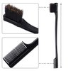 BBTO 2 In 1 Double Sided Hair Edges Brushes and Combs Combo Pack - Smooth Grooming and Edge Control (Rose and Black)