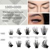 Fluffy Lash Clusters WHYBRAW 100D 200D DIY Lash Extension Kit with Lash Bond Lash Seal Lash Remover Lash Applicator 280 Pcs Volume Cluster Eyelash Extension Thick Eyelash Extension 12-18mm