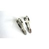 Generic 2 silver metal crystal snap hair clip barrettes
