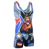 ROAR American Tiger Wrestling Singlet Stretch BodySuit Sports Wear (Amarican Tiger, Medium)