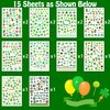 Partywind 966 Styles St Patrick's Day Nail Stickers, Self-Adhesive Saint Patrick's Day Nail Art Stickers Decals Wraps for Kids Women Girls, Irish Shamrock Accessories Decorations (15 Sheets)