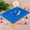 SIQUK Double Sided Dice Tray Folding Rectangle PU Leather and Sky Blue Velvet Dice Holder