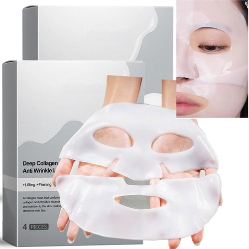 Zenbora 8PCS Collagen Face Mask, Deep Collagen Anti-Wrinkle Lifting Mask, Real Deep Hydrating Overnight Facial Sheet/Firming Sleeping Mask for Fine Lines/Forehead Wrinkles/Saggy Skin/Dull Skin