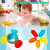 11Pcs Bath Floating Boats Bathing Spoons Toy,Stackable Bathtub Float Water Table Toys,Stacking Shower Toys for Toddlers Bath Educational Counting
