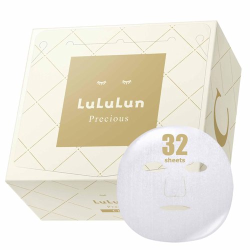 Lululun 32pc Sheet Facial Mask, Patented Daily Anti-aging Hydrating & Moisturizing Face Mask Sheet Pack Set, Japanese Organic & Natural Skincare, PRECIOUS WHITE