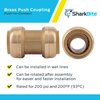 SharkBite 1 Inch Coupling, Push to Connect Brass Plumbing Fitting, PEX Pipe, Copper, CPVC, PE-RT, HDPE, U020LFA
