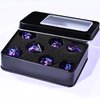 AUSTOR 7 Die DND Dice Set 7 Pieces Violet Flame Dragon Resin Dice Role Playing D and D Dice D20 D12 D10 D8 D6 D4 Sharp Edge Dungeons and Dragons Dice with Case