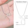 TseanYi Bow Pendant Necklace Silver Bow Knot Necklace Line Bow Tie Pendant Necklace Snake Chain Choker Necklace Minimalist Bow Snake Chain Necklace for Women Jewelry