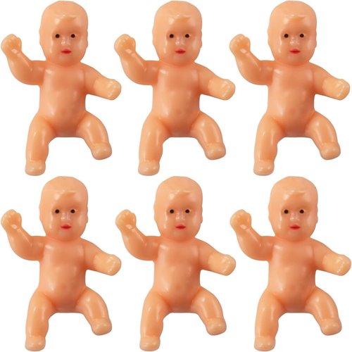 SHAOQINLIN 30 Pieces King Cake Babies 1.2inch Mini Plastic Babies Suitable for Baby Shower Ice Cube Games Mardi Gras Party Decorations (Latin)