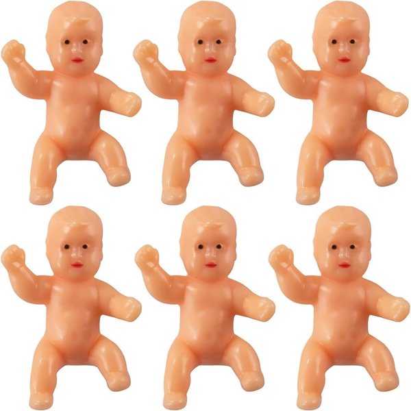 SHAOQINLIN 30 Pieces King Cake Babies 1.2inch Mini Plastic Babies Suitable for Baby Shower Ice Cube Games Mardi Gras Party Decorations (Latin)