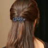 Arvintas 2 Pack Hair Clips, Ink-Blue Vintage Rhinestone Hair Clips Sparkly Crystal Clips Flower Small Hair Barrettes, Fancy Wedding Hair Accessories for Women Girls Bridal